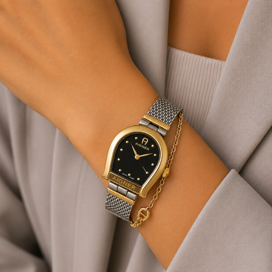 Aigner Two-Tone Black Dial Women’s Watch