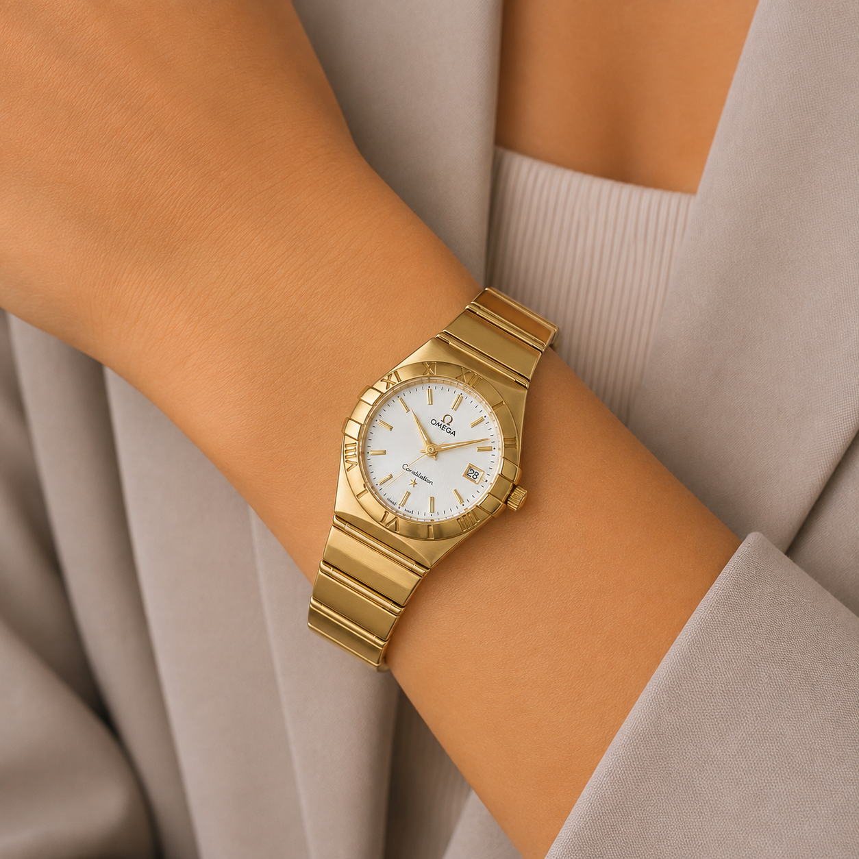 Omega Constellation Gold & White Dial Women’s Watch