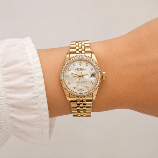 Rolex Two-Tone Champagne Diamond Watch