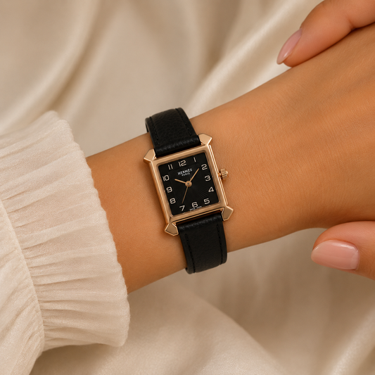 Hermès Black Dial Rose Gold Watch