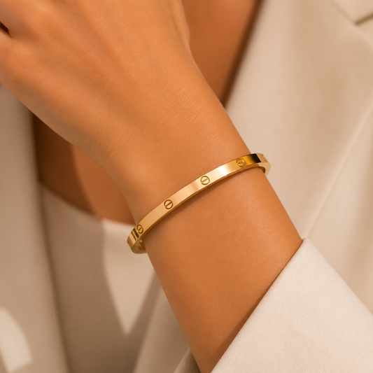 Classic Golden Screw Bangle Bracelet