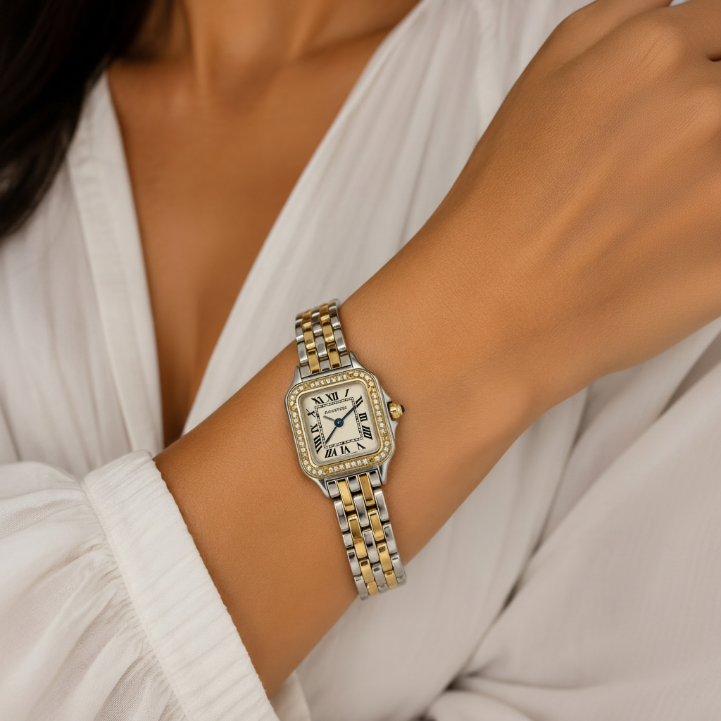 Cartier Santos Diamond Two-Tone Watch