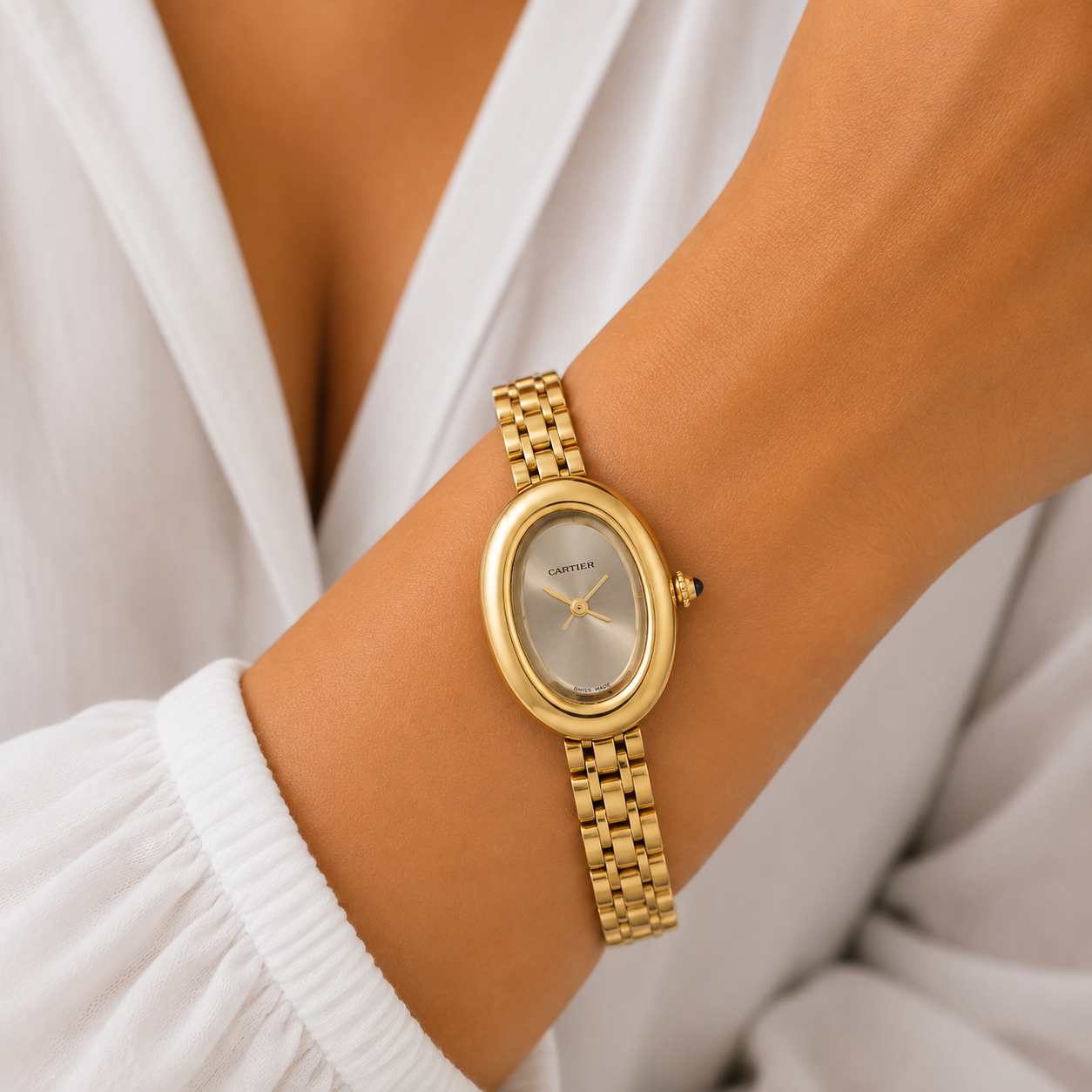 Cartier Baignoire Silver Dial Watch