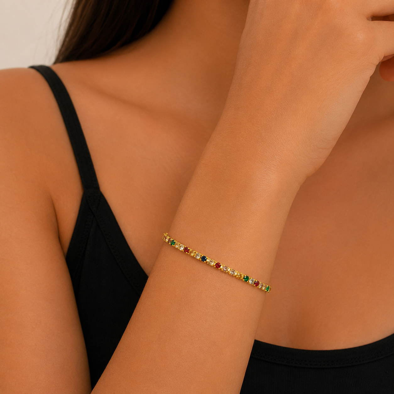 Gold Multicolor Tennis Bracelet