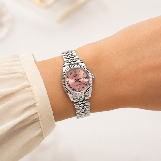 Rolex Lady-Datejust Silver Watch – Pink Dial
